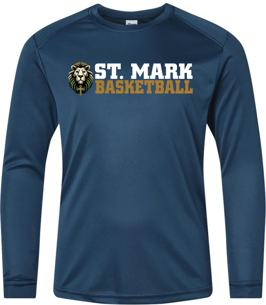 St. Mark Catholic Basketball L/S Performance Tee w/ UPF 50+